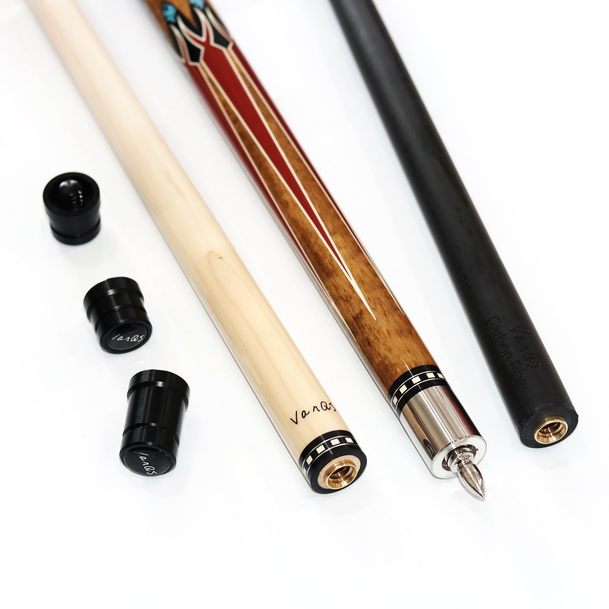Lilqiong/VanQS Superior Quality 1/2 Carbon Shaft +Maple Shaft Billiard Pool Cue With 1B1S Cue Bag Accessories Set for Sale