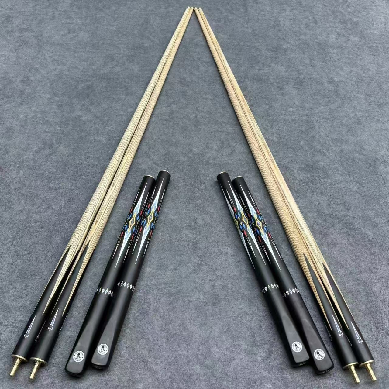 High-Grade Ash Wood Snooker Cue Stick 10mm Tip with 3/4 Split Design - Enhanced Control & Durability Cue with Bag Set