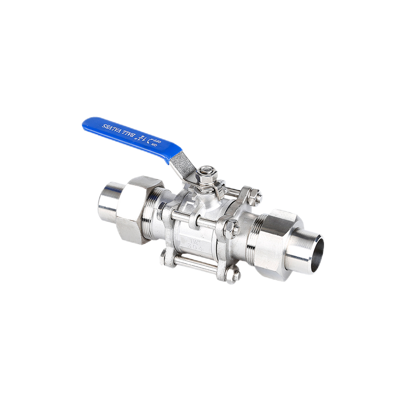 304 Stainless Steel Three-piece External Thread Ball Valve with Welded Sleeve Loose Joint