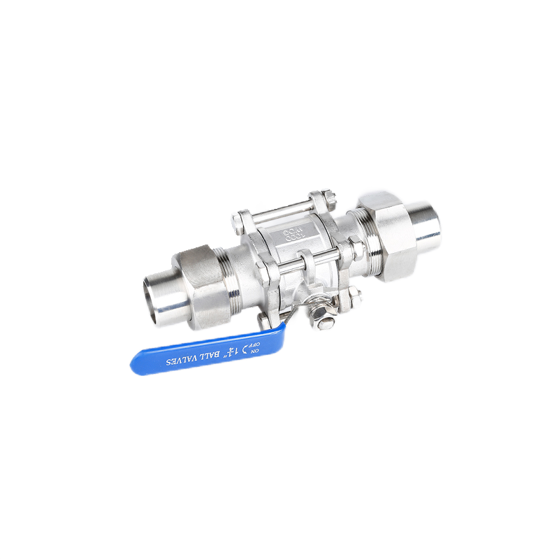 304 Stainless Steel Three-piece External Thread Ball Valve with Welded Sleeve Loose Joint