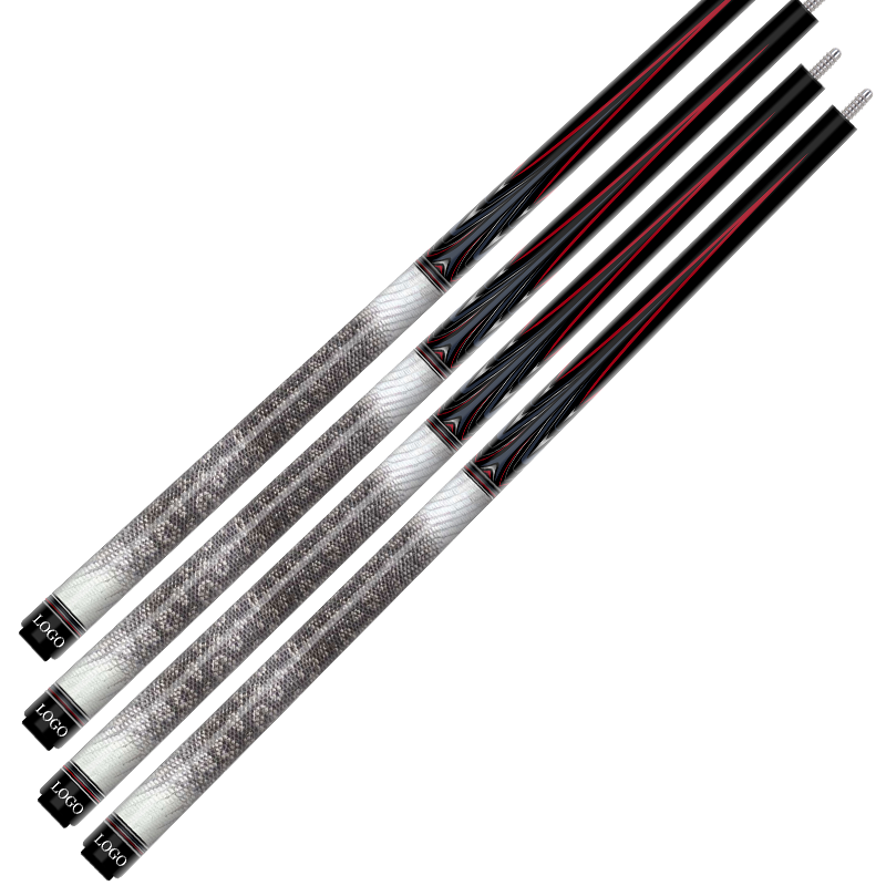 TQG-LC-C04 with Multiple Snooker Joint and Marking Carbon Fiber Pool Cue Billiards Cue 1/2 Split 12..5mm Maple Butt