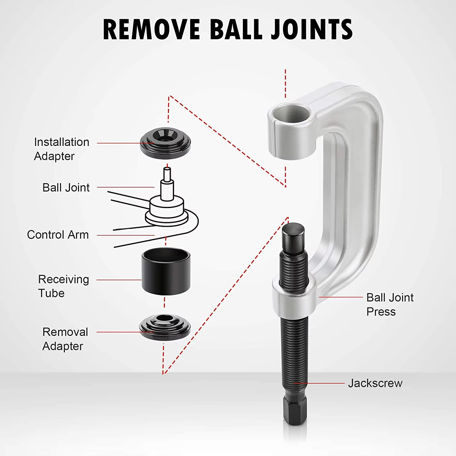 Automotive Swing Arm Ball Head Removal Device Universal Cross Shaft 4 in 1 Ball Joint U Joint C Frame Press Service Kit