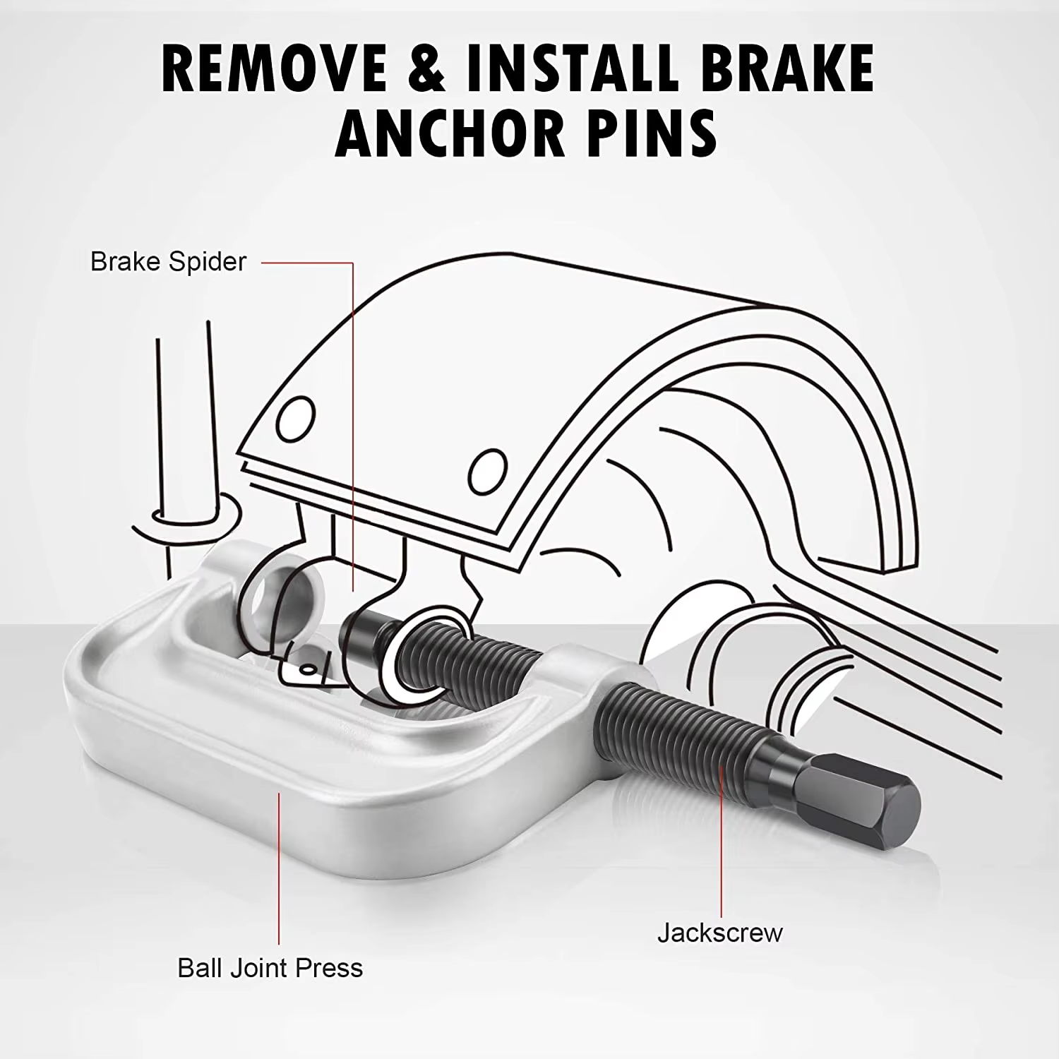 Automotive Swing Arm Ball Head Removal Device Universal Cross Shaft 4 in 1 Ball Joint U Joint C Frame Press Service Kit