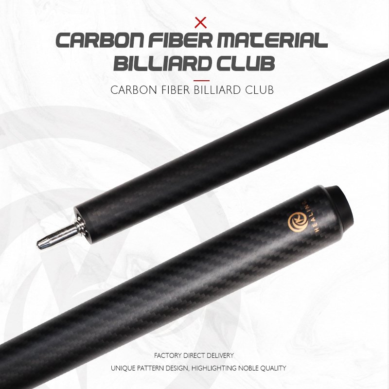 Wholesale 2-Piece Carbon Fiber Pool Cue 1/2 Joint for American Pool & Chinese 9-Ball 19/21oz Weight Options with Free Cue Bag