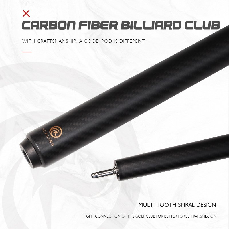 Wholesale 2-Piece Carbon Fiber Pool Cue 1/2 Joint for American Pool & Chinese 9-Ball 19/21oz Weight Options with Free Cue Bag
