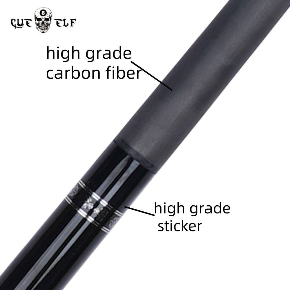 CUEELF Billiard Cue 12.5mm Tip Size High Grade Carbon Fiber Pool Cue High Grade Sticker 58 Inches