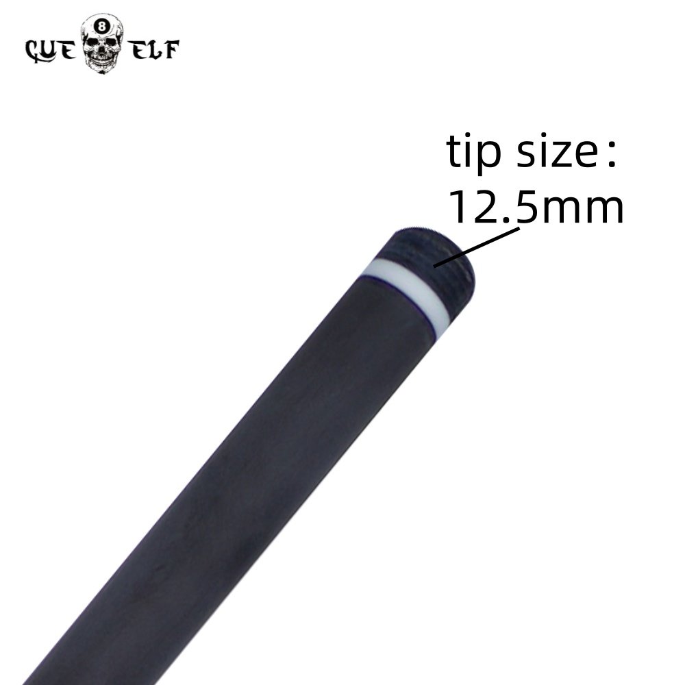 CUEELF Billiard Cue 12.5mm Tip Size High Grade Carbon Fiber Pool Cue High Grade Sticker 58 Inches