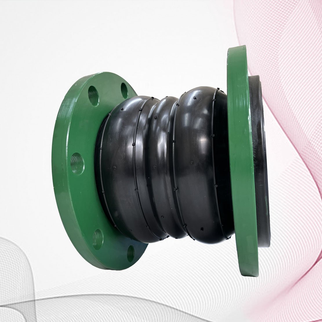 Double Sphere Flanged Rubber Coupling Anti-vibration Double Ball Rubber Expansion Joint for Pipeline Connection