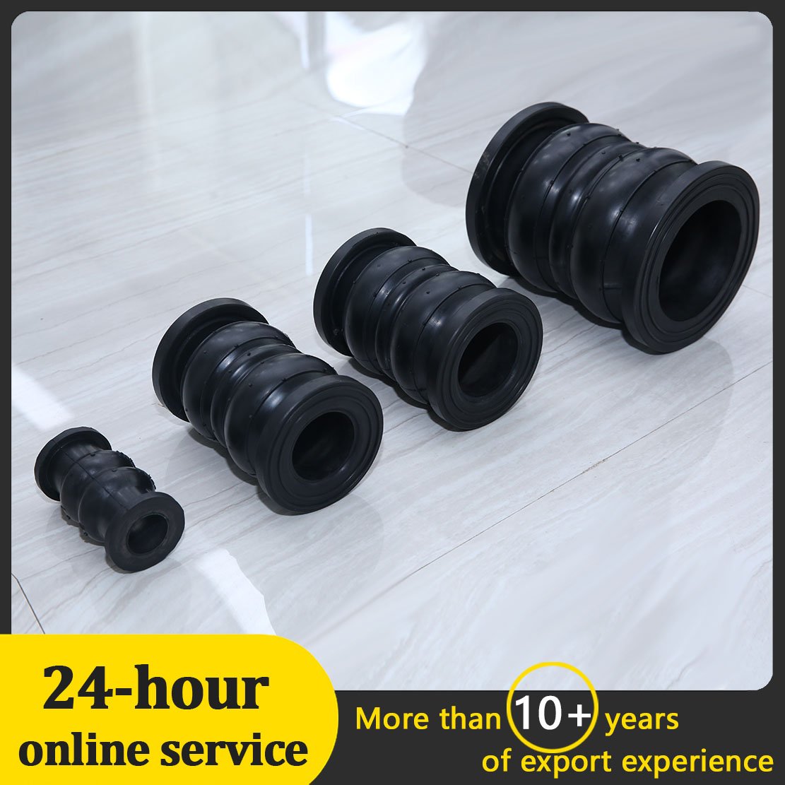 Double Sphere Flanged Rubber Coupling Anti-vibration Double Ball Rubber Expansion Joint for Pipeline Connection