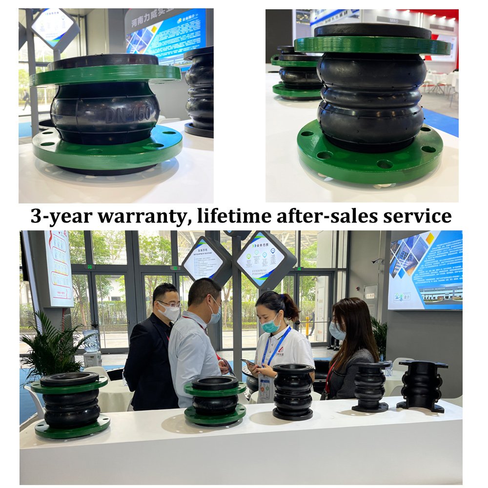 Double Sphere Flanged Rubber Coupling Anti-vibration Double Ball Rubber Expansion Joint for Pipeline Connection