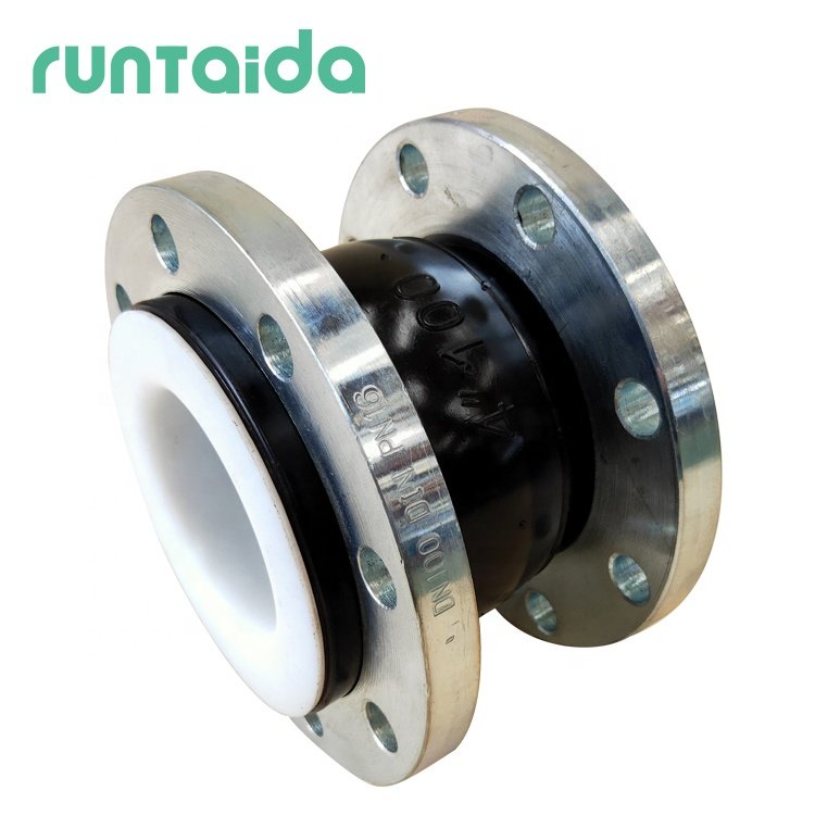 DN100 PN16 Chemical Acid Alkali Resistance Carbon Steel Flanged Flexible Epdm Expans Bellow Compens Expansion Rubber Joint Ptfe