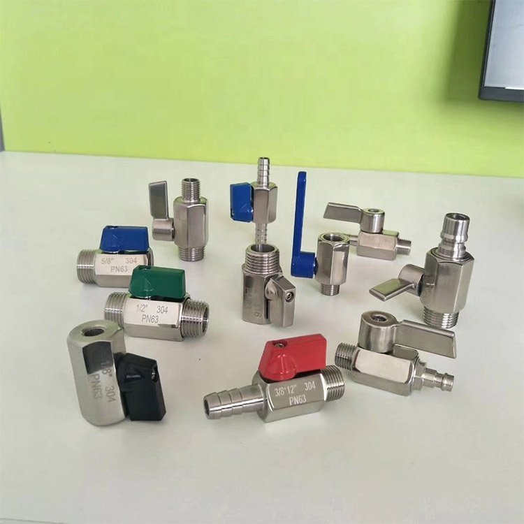 Sanitary Stainless Steel Mini Ball Valve with the Quick Connector and Fast-inserting Joint Quick Plug in Mini Ball Valve