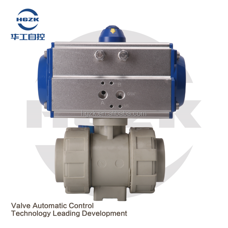 Acid and Alkali Corrosion Resistant Double-joint Plastic Chemical Union Chemical Pneumatic PVC Ball Valve