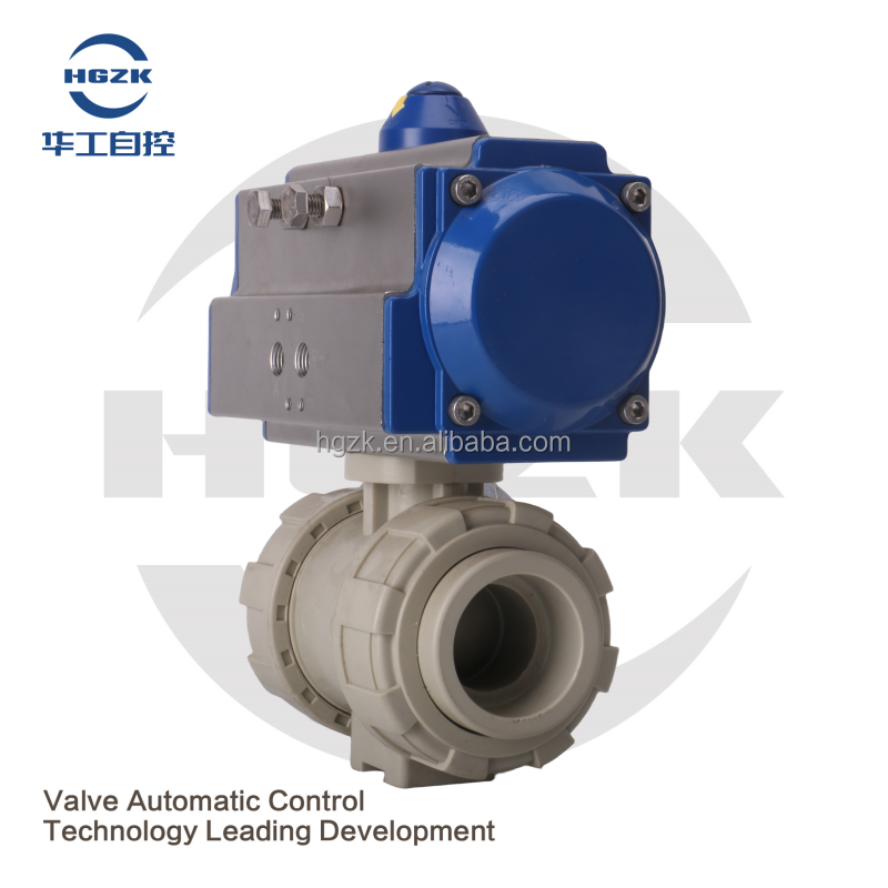 Acid and Alkali Corrosion Resistant Double-joint Plastic Chemical Union Chemical Pneumatic PVC Ball Valve