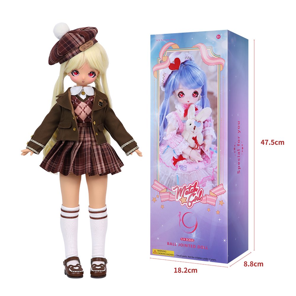 DBS 1/4 Plastic Tan Skin Anime Bjd Sd Dolls 45cm 30 Ball Jointed Dolls for Girls DIY