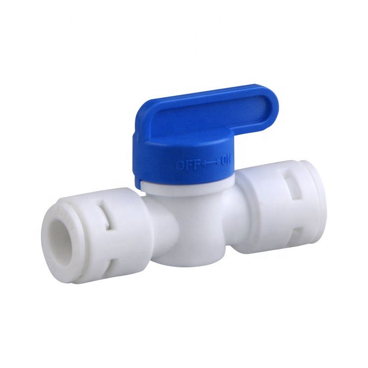 OD Tube Water Filter Purifier Ball Valve Quick Connect Fitting 1/4 Inch by 1/4 Inch OD Valve Start RO Water System