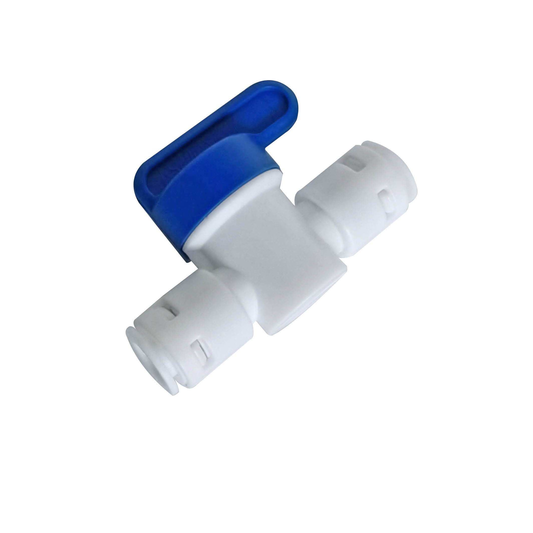 OD Tube Water Filter Purifier Ball Valve Quick Connect Fitting 1/4 Inch by 1/4 Inch OD Valve Start RO Water System