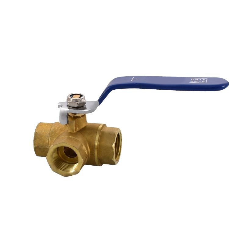 Custom T L Shaped Brass Stainless Steel 3-Way Ball Valve 2-4-6-1 Inch Switch Threaded Joint Manual Water Gate 3-Way Internal Tee