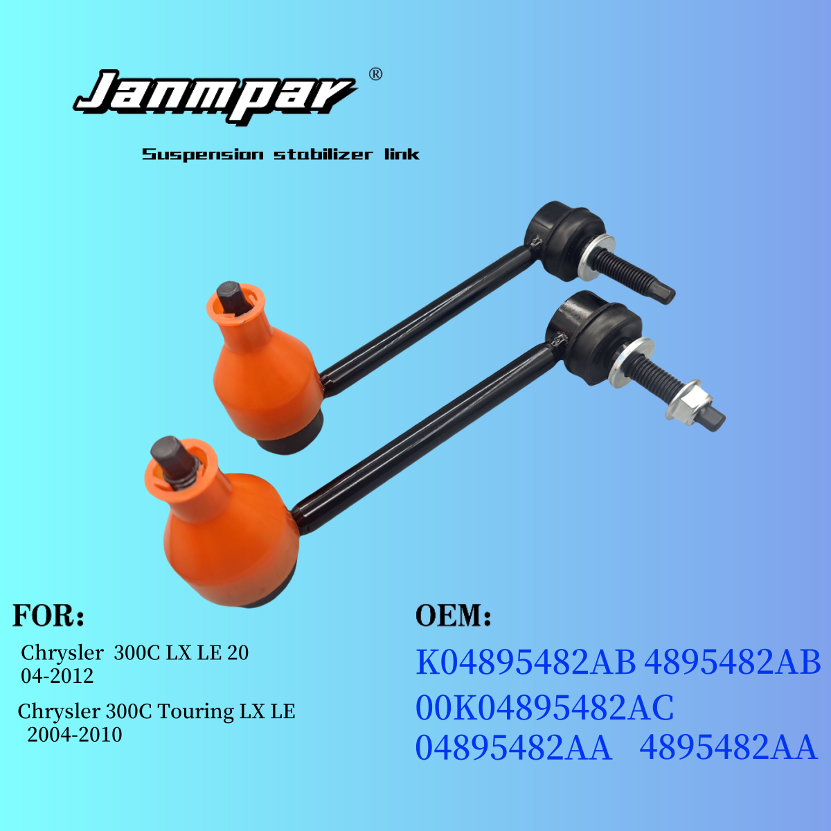 Auto Parts Manufacturer Janmpar Sells Auto Suspension Parts Stabilizer Link OE 4895482AB Balance Rod Ball Joint for Chrysler