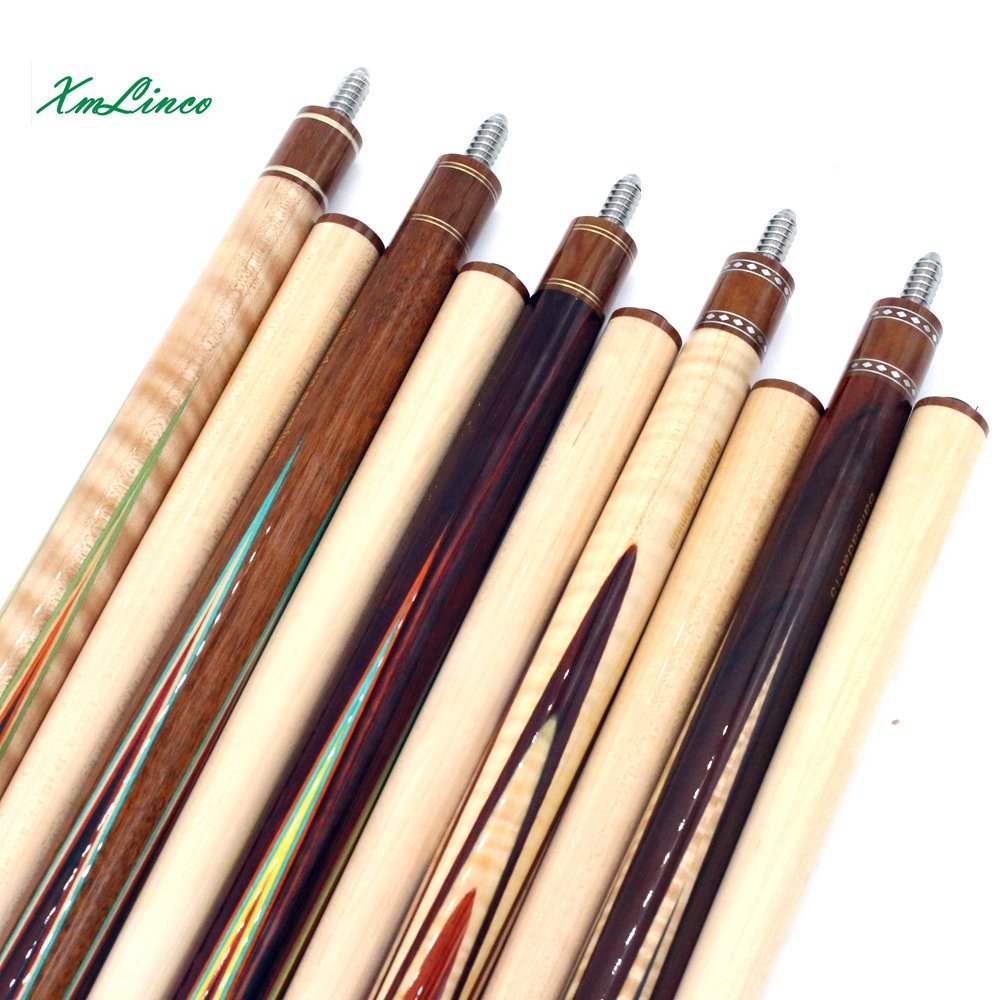 Xmlinco 1/2 Split Cues Curly Cocobolo Ebony Handmade Inlay Carom Korea Butter Fly Pool Cues