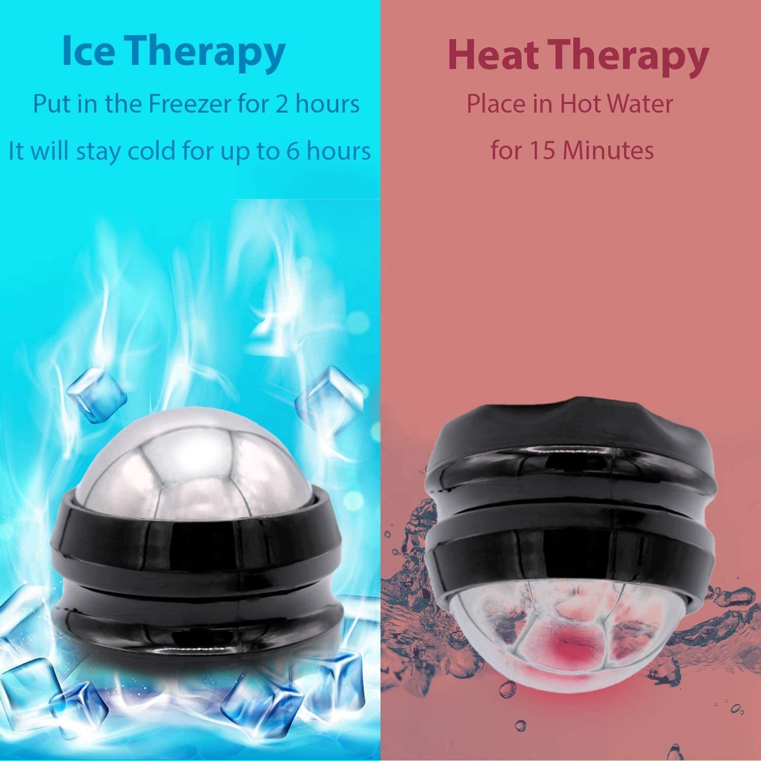 Therapy Tool Manual Stainless Steel Cold Massage Roller Ball Cold Hot Relief for Sore Muscles,Joint Pain Relief Relaxing