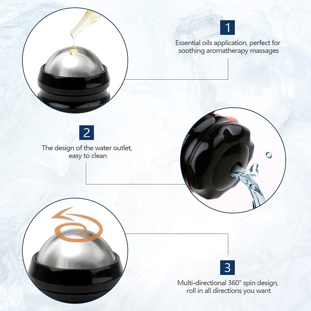 Therapy Tool Manual Stainless Steel Cold Massage Roller Ball Cold Hot Relief for Sore Muscles,Joint Pain Relief Relaxing