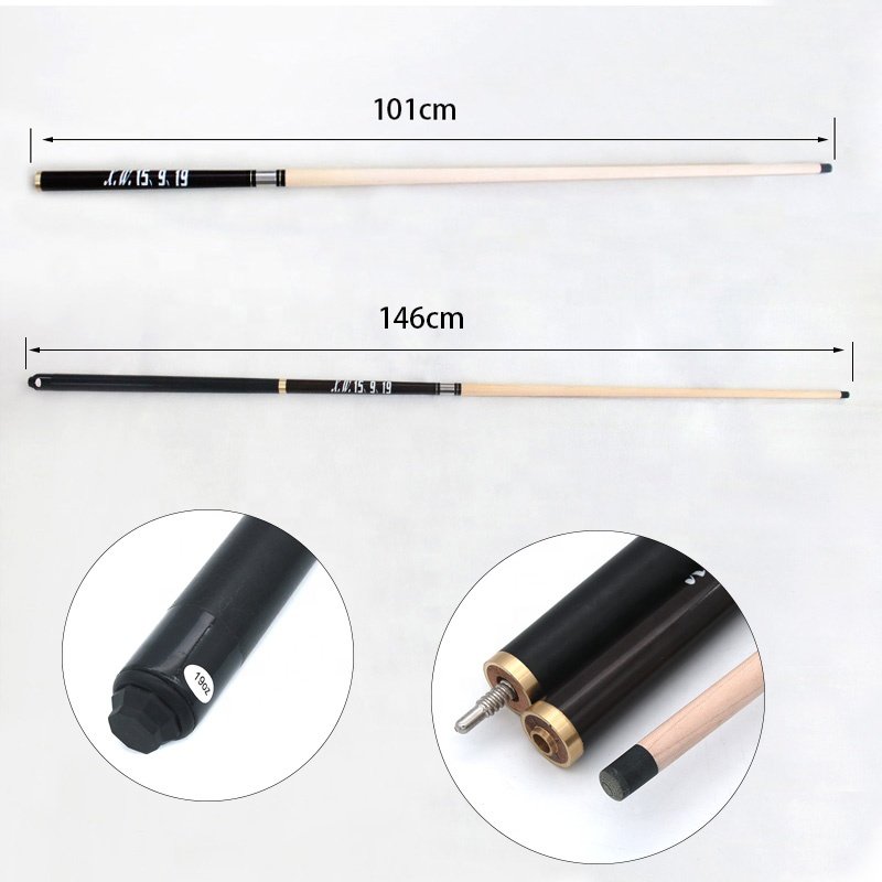 Professional Black Billiard Pool Snooker 57" 3-PC Jump Break Punch Cue Stick