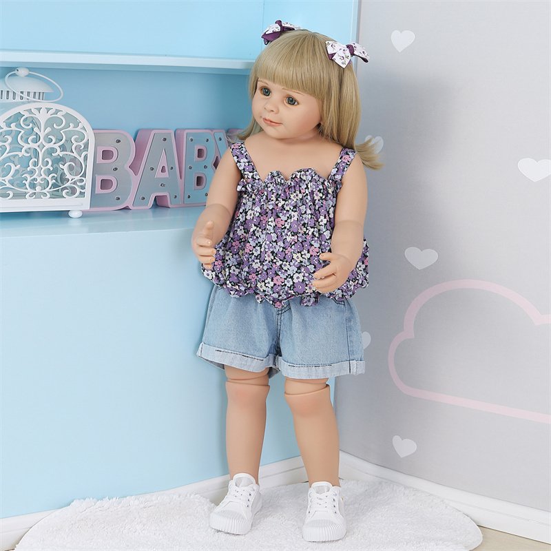NPK 85CM Reborn Toddler Doll Standing Ball Jointed Full Body Real Child Size Model Bebe Doll Big Doll