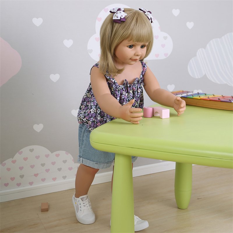 NPK 85CM Reborn Toddler Doll Standing Ball Jointed Full Body Real Child Size Model Bebe Doll Big Doll