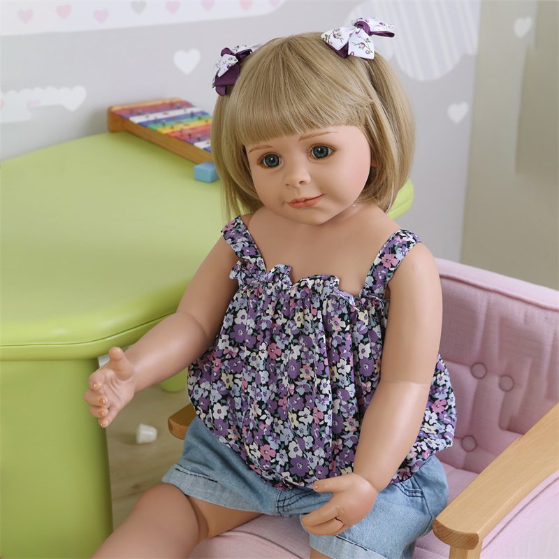 NPK 85CM Reborn Toddler Doll Standing Ball Jointed Full Body Real Child Size Model Bebe Doll Big Doll