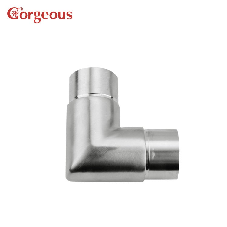 Manufacturer's Steel and Stainless Steel Stair Railing Fittings Round Handrail 90 Degree Ball Joint Connector Elbows