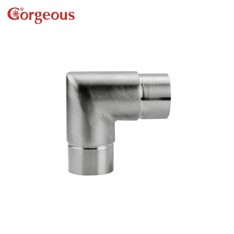 Manufacturer's Steel and Stainless Steel Stair Railing Fittings Round Handrail 90 Degree Ball Joint Connector Elbows