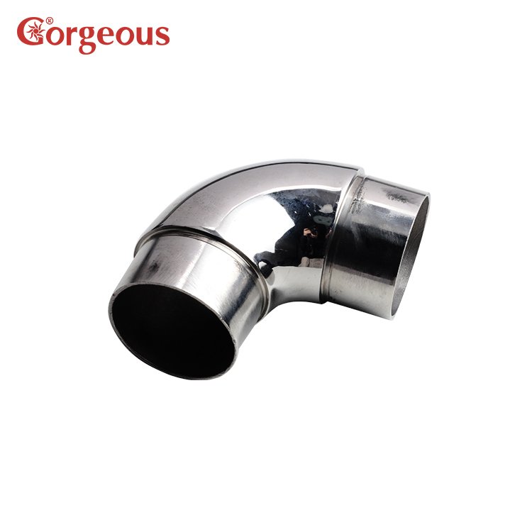 Manufacturer's Steel and Stainless Steel Stair Railing Fittings Round Handrail 90 Degree Ball Joint Connector Elbows