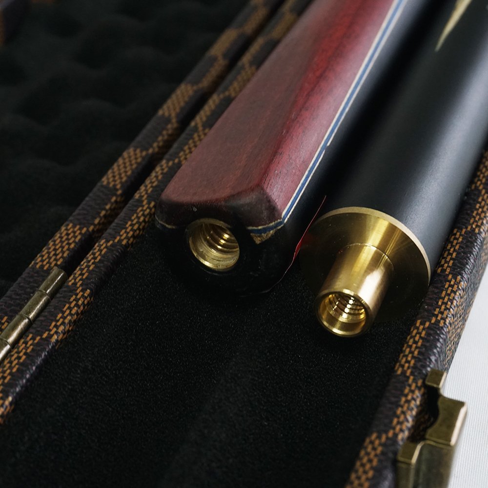 Solid Wood Single Flower Colourful Stickers Ebony Grip Billiard Cue Handmade 550G Pool Club Universal Billiard Cue
