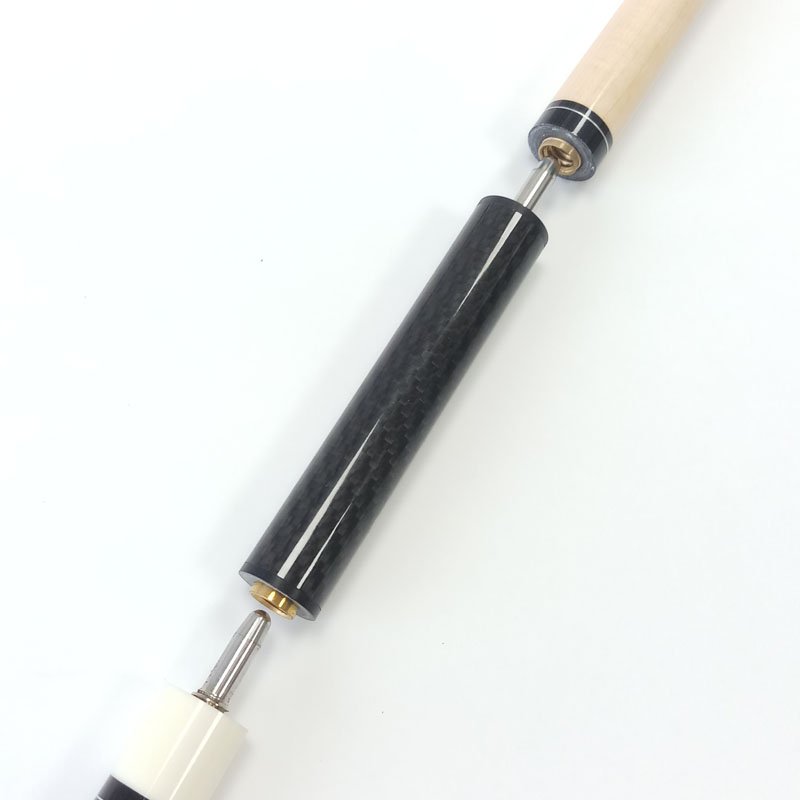 Jassinry Latest Carbon Pool Middle Cue Extensions for Uni-lock Cues 12cm Billiard Cue Extenders to Connect Butt and Shaft