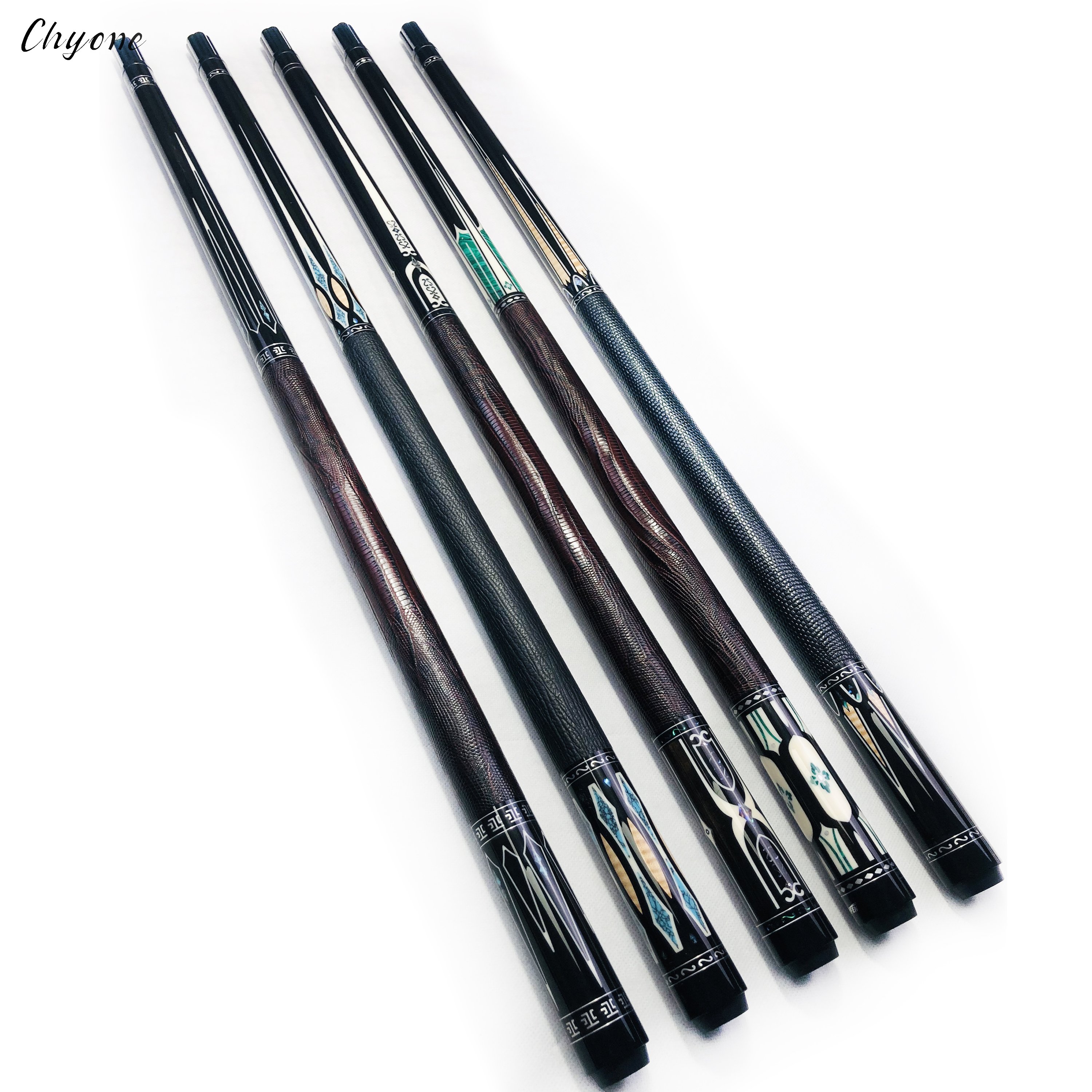 Pool Cue Chyone Custom Black Ebony Malachite Inlay Billiard Cue Carom 3 Cushion Cues