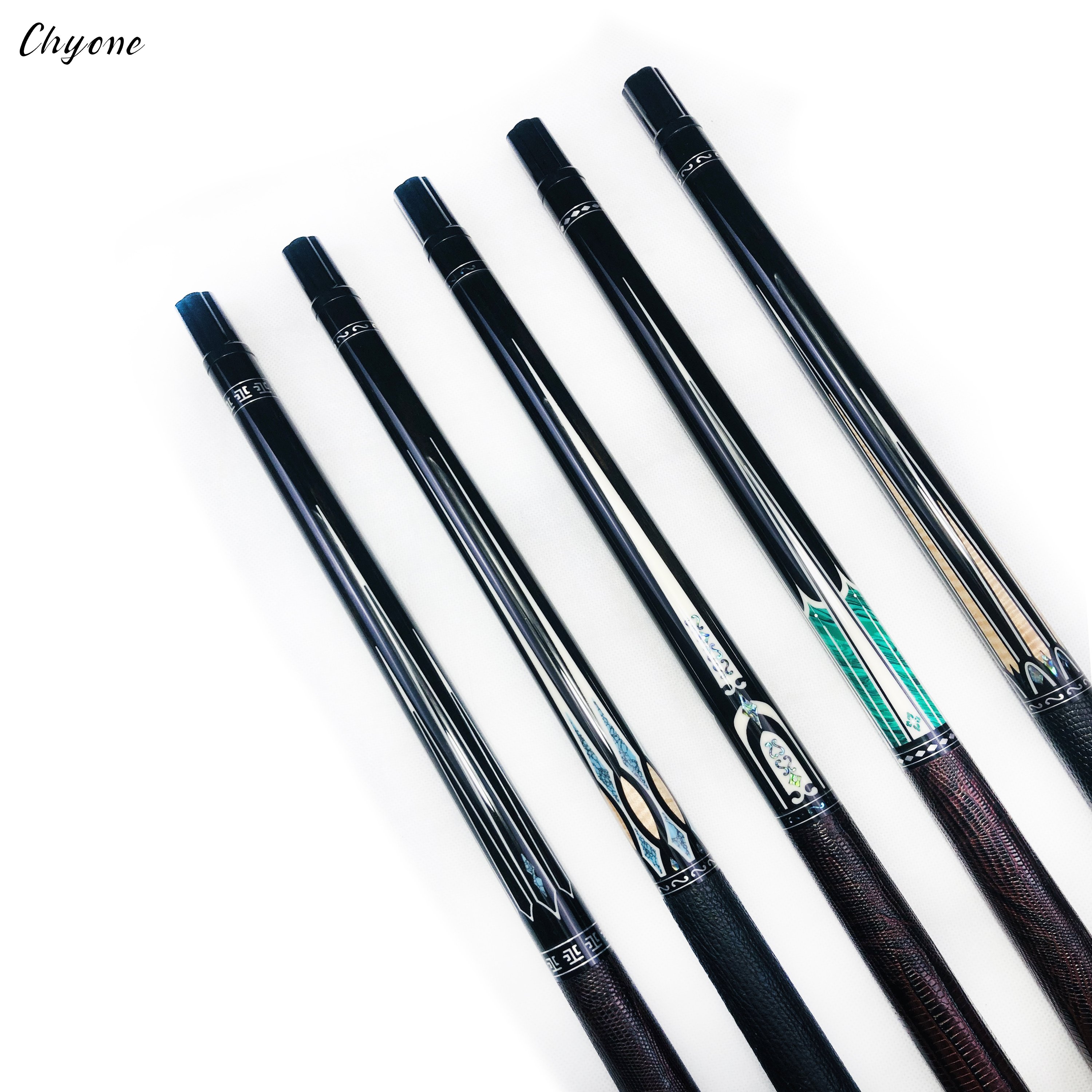 Pool Cue Chyone Custom Black Ebony Malachite Inlay Billiard Cue Carom 3 Cushion Cues