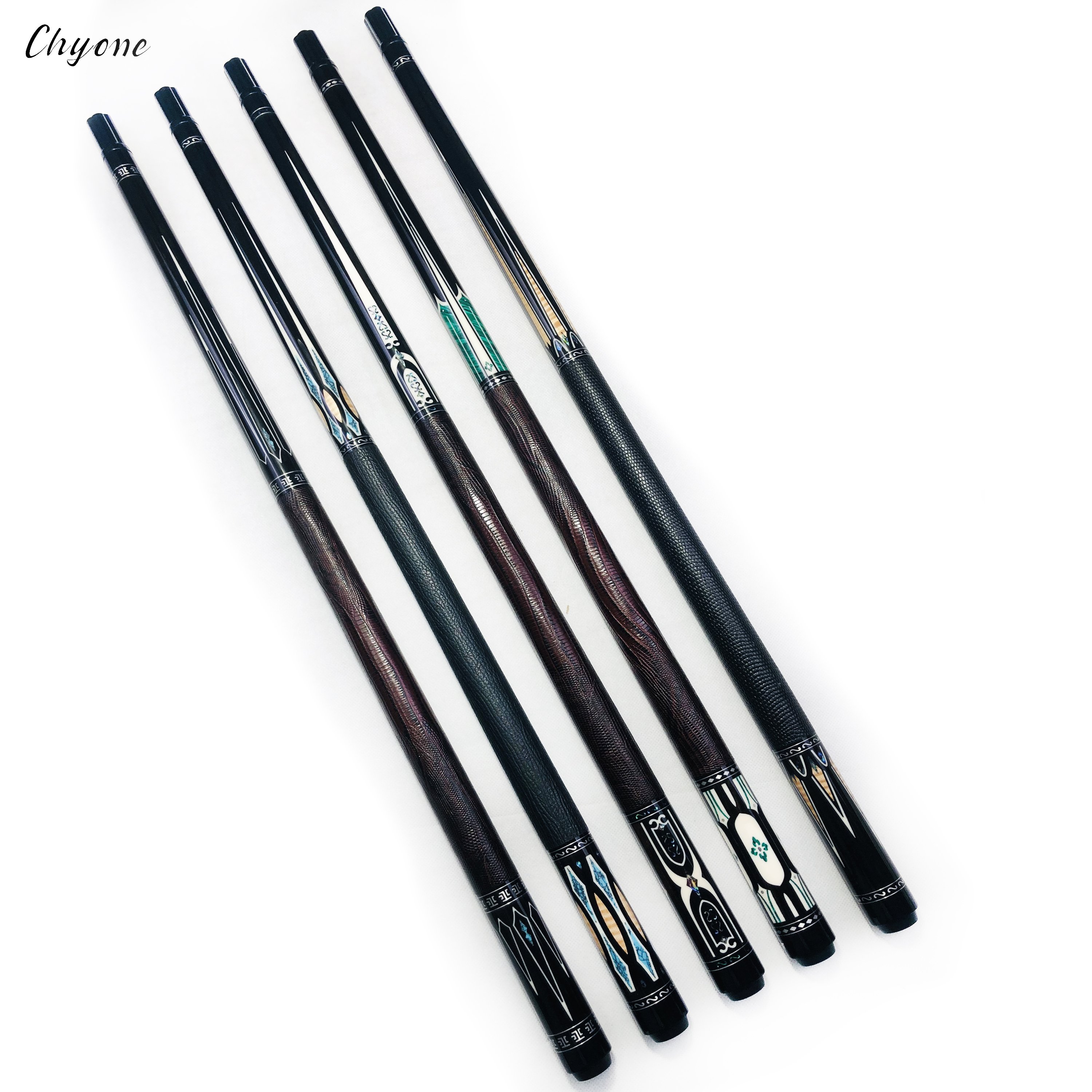 Pool Cue Chyone Custom Black Ebony Malachite Inlay Billiard Cue Carom 3 Cushion Cues
