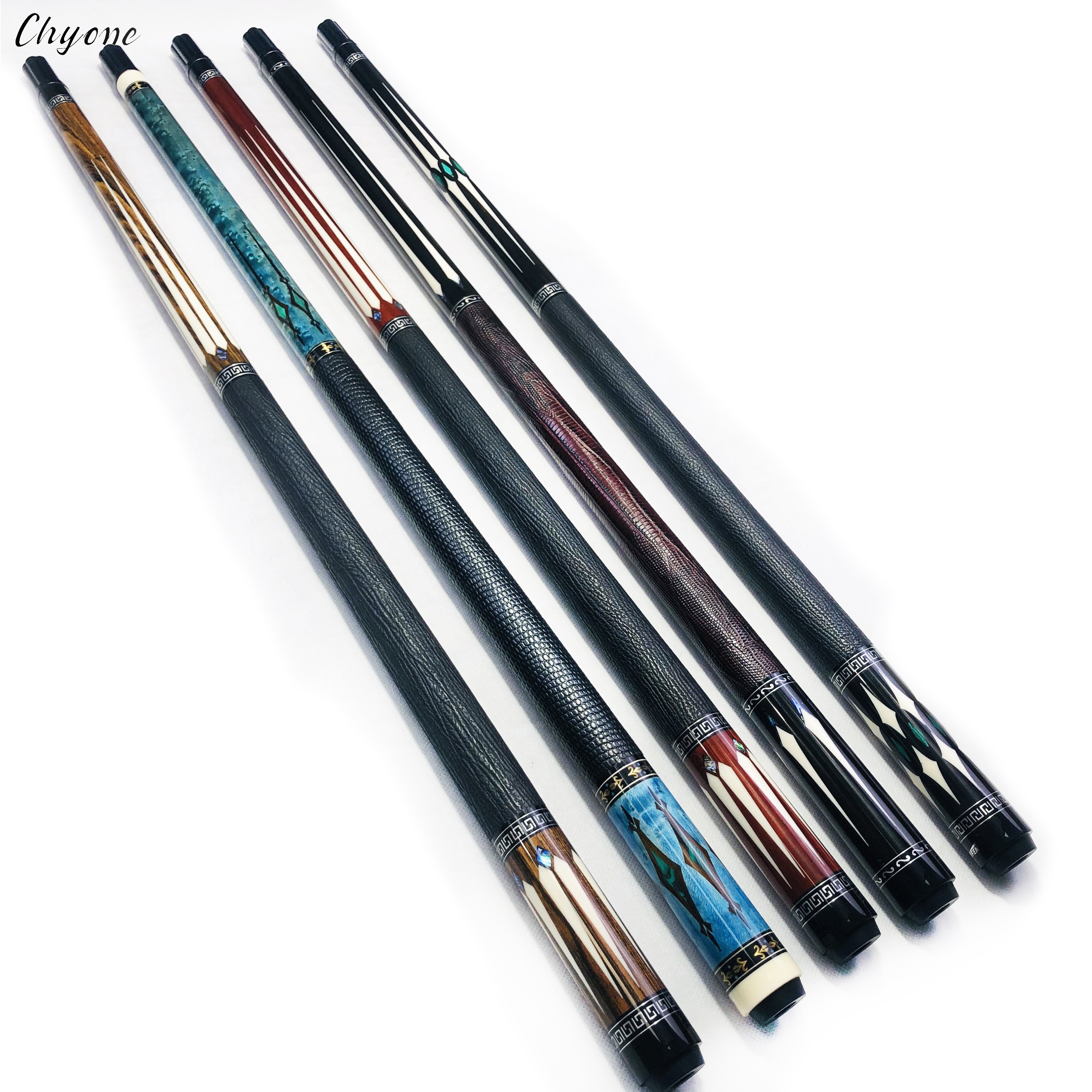 Pool Cue Chyone Custom Black Ebony Malachite Inlay Billiard Cue Carom 3 Cushion Cues
