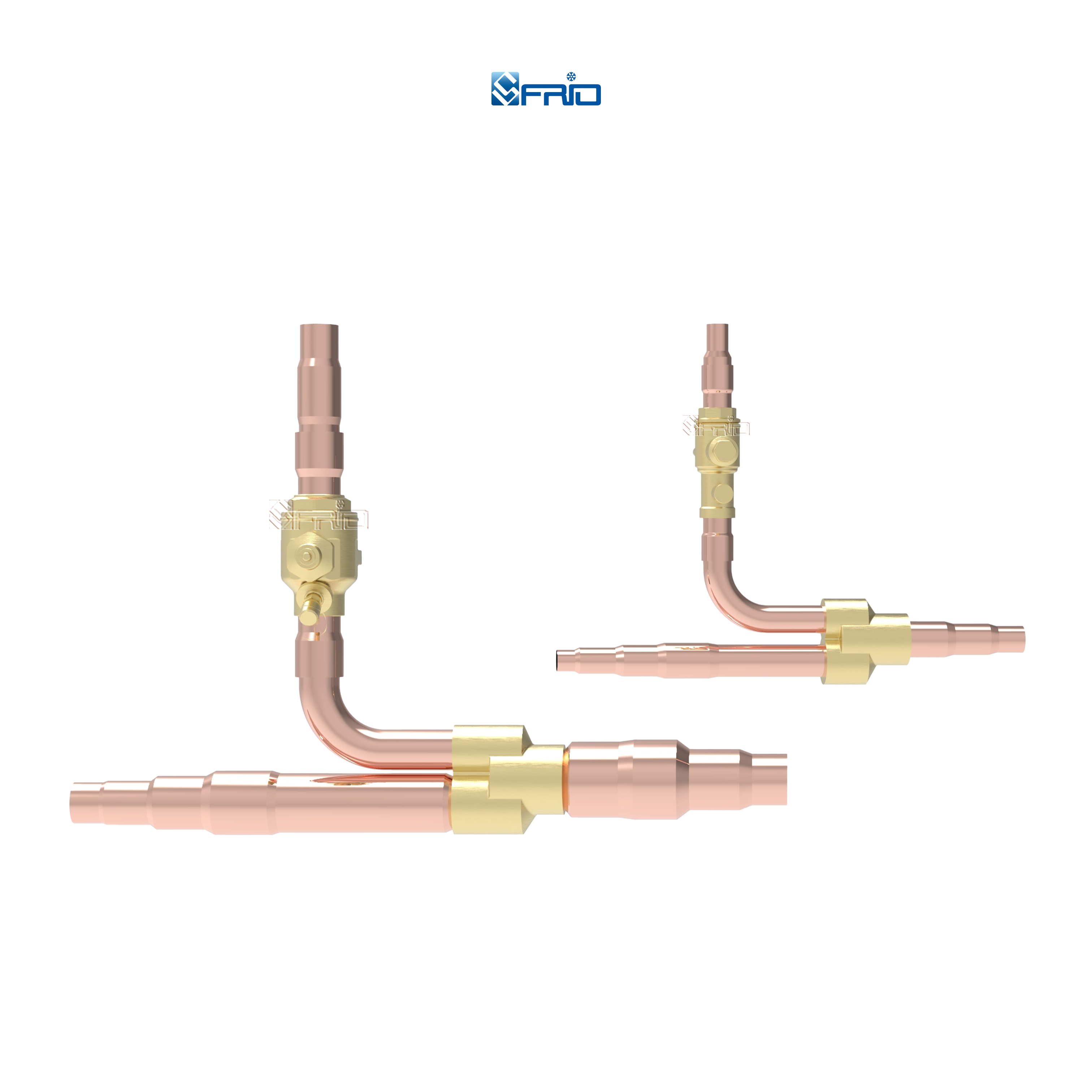 Copper Fitting Y Joints with Ball Valve Durable HVAC Refrigeration Connectors