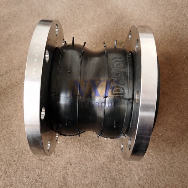 NXF DN 25-600 316/0Cr17Ni12Mo2/1.4401 Stainless Steel Flanged Type Flexible Double Ball Rubber Expansion Joint