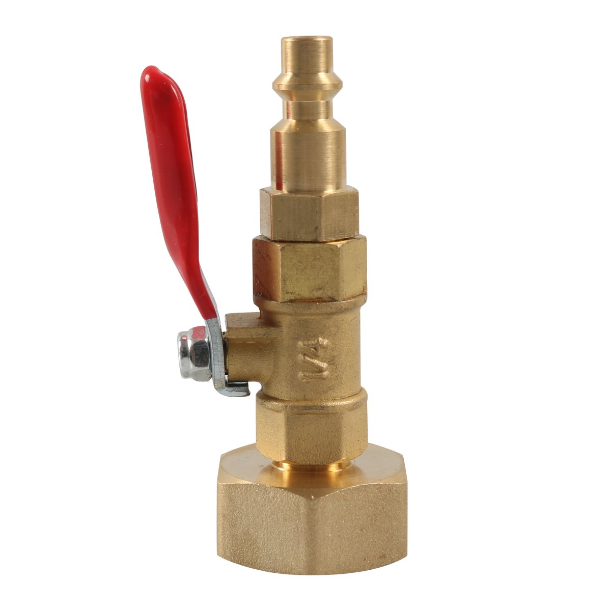 1/4 Winterizing Quick Adapter with Ball Valve Easy Blow Out Water Brass Made Winterize Blowout Adapter