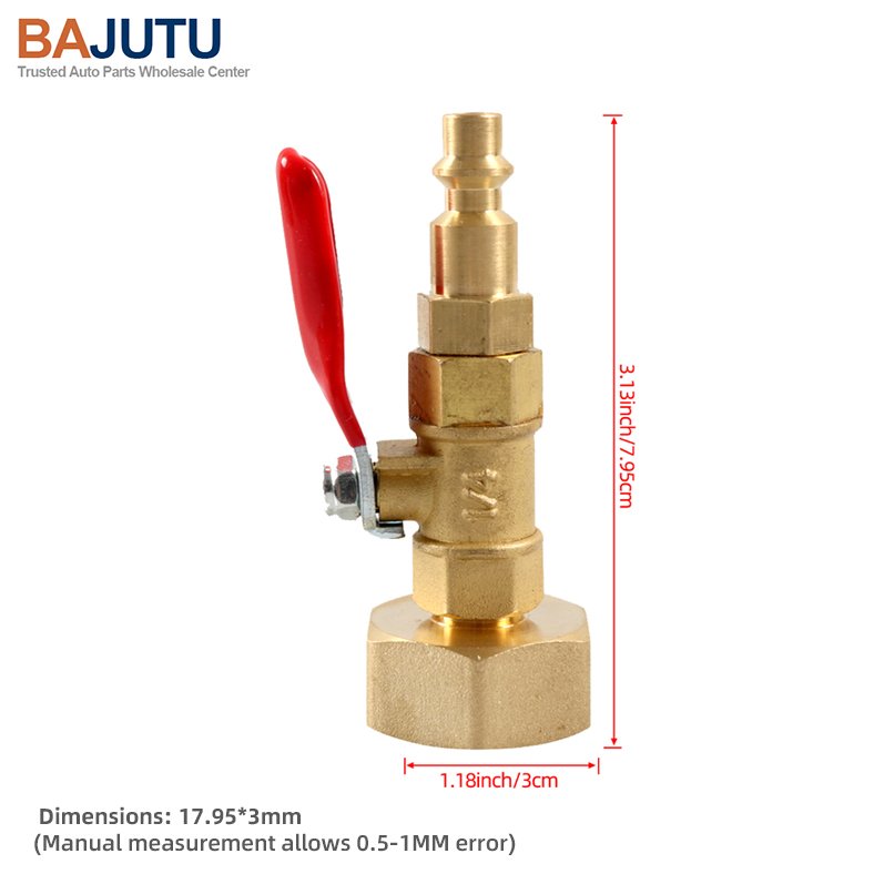1/4 Winterizing Quick Adapter with Ball Valve Easy Blow Out Water Brass Made Winterize Blowout Adapter