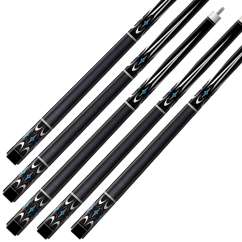 TQG-LC-082 Maple with Multiple Designs Steel Joint and Marking Butt Carbon Fiber Pool Cue Billiards Cue 1/2 Split 12..5mm