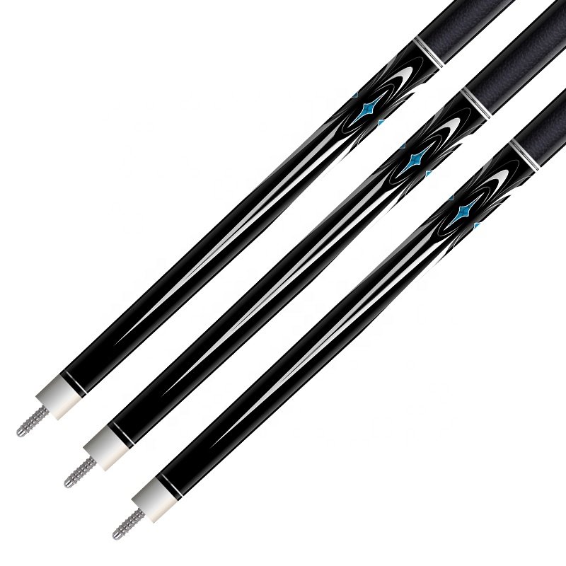 TQG-LC-082 Maple with Multiple Designs Steel Joint and Marking Butt Carbon Fiber Pool Cue Billiards Cue 1/2 Split 12..5mm