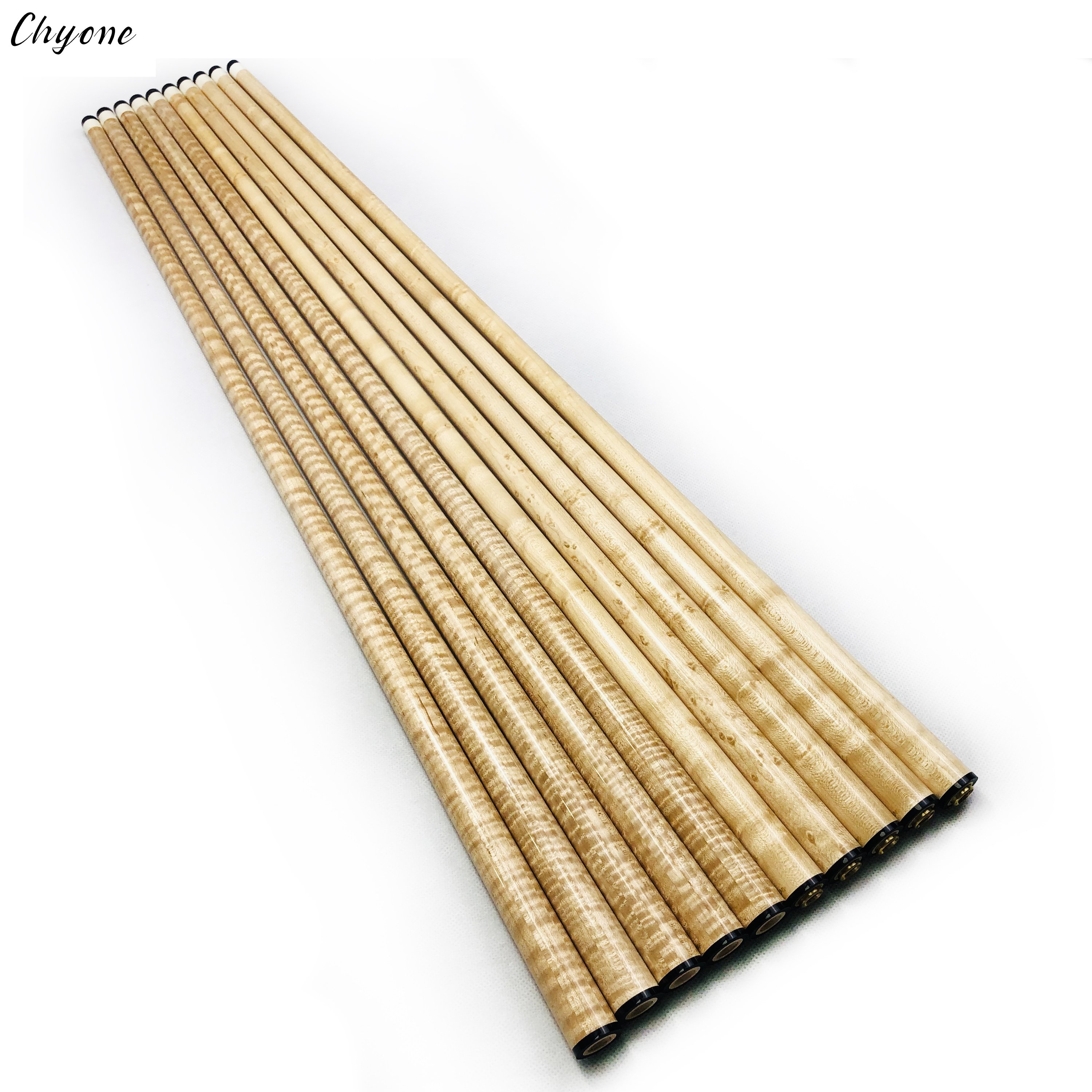 Pool Cue Shaft Chyone Custom 12pcs Laminate Curly Maple Carom Cue Shafts Kiel Wood Billiard Cue Shafts