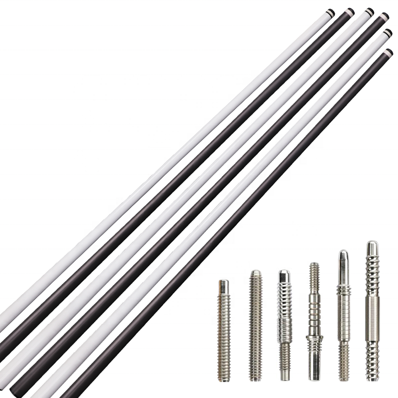QJ-MJ-001-2 Customizable Carbon Fiber Pool Cue Stick Uni-Loc 3/8*8 Radial/Wavy Joint 12.4mm Single Shaft Snooker Forearm Cue