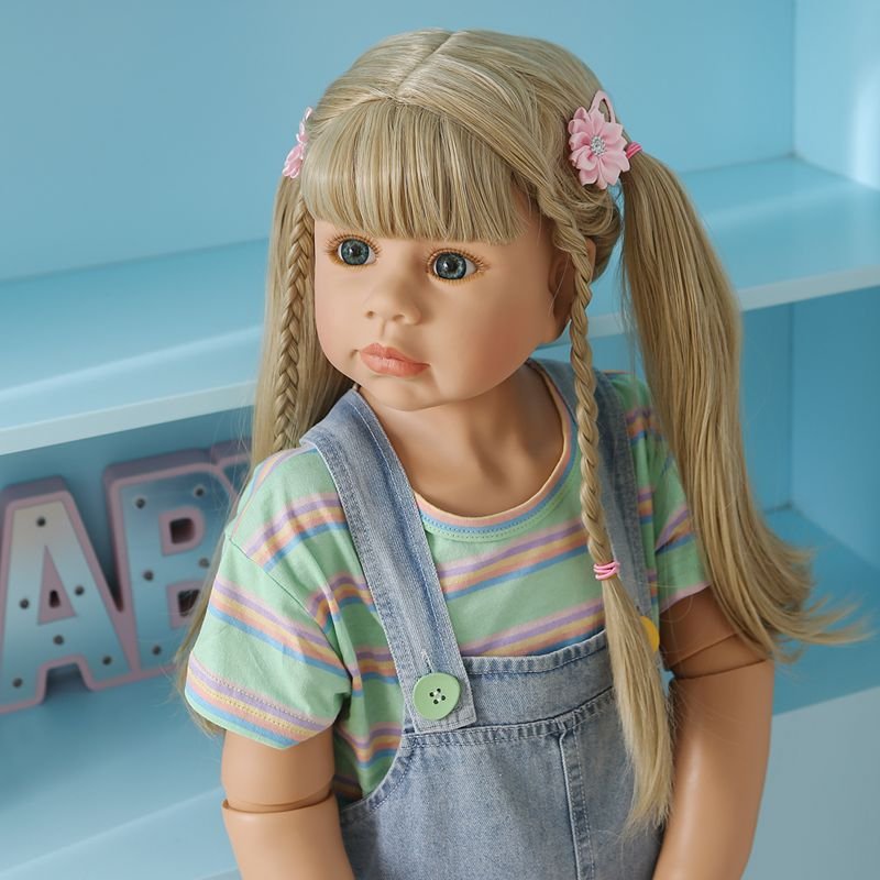 NPK 98CM Toddler Baby Girl Original Masterpiece Doll 3-4years Old Real Baby Dress Model Ball Jointed Body Doll Collectibles