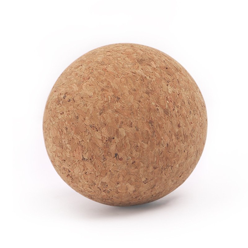 Wholesale Pilates High Density 60mm 100% Natural Wooded Cork Massage Ball with Logo