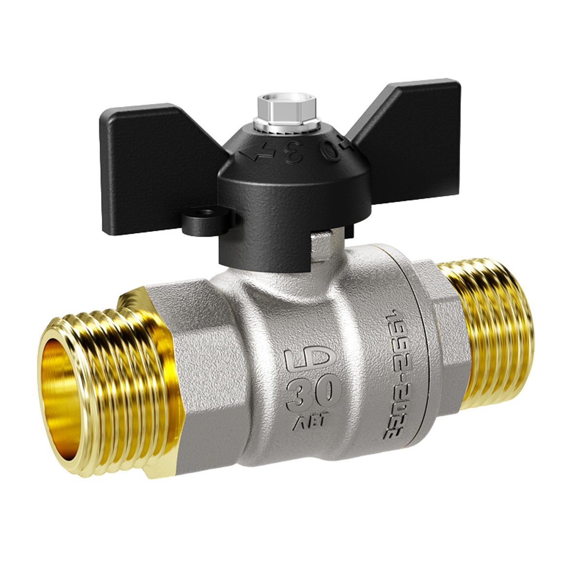 Brass Ball Valve LD Pride for Liquid Media Male/male Thread